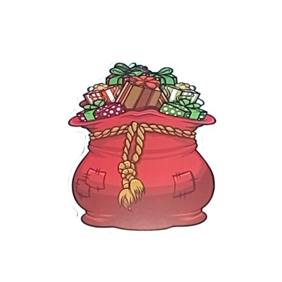 🎯 10 for $12 / Santa Sack with Gifts, Christmas Tree Chipboard Ornament - Picture 2 of 9